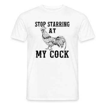 Funny Farmer Chicken Funny Cock Country Farm gift - Men's T-Shirt - white - Front - AI Model Male 178 dark (178cm)