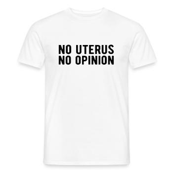 Feminism Pro Choice: no uterus. no opinion - T-shirt homme - blanc - Devant - AI Model Male 178 dark (178cm)