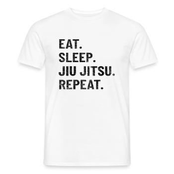 JIU JITSU : eat, sleep, jiu jitsu, repeat - Men's T-Shirt - white - Front - AI Model Male 178 dark (178cm)