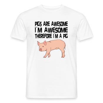PIG OWNER / PIG FARMER GIFT IDEA: Pigs Are Awesome - Männer T-Shirt - Weiß - Vorne - AI Model Male 178 dark (178cm)