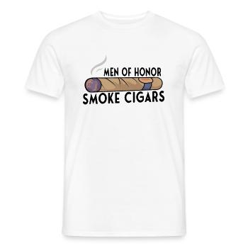 Cigare smoke smoking Gift Idea Men of Honor - T-shirt homme - blanc - Devant - AI Model Male 178 dark (178cm)