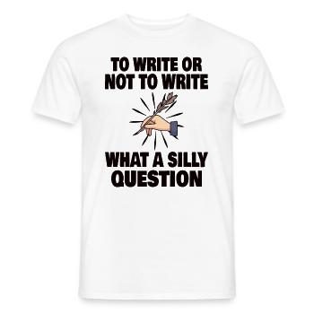 Author Writing Writer Literature Gift Idea - Men's T-Shirt - white - Front - AI Model Male 178 dark (178cm)