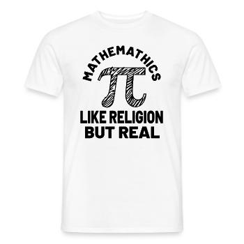 MATH ATHEIST Mathematics like religion but real - Männer T-Shirt - Weiß - Vorne - AI Model Male 178 dark (178cm)