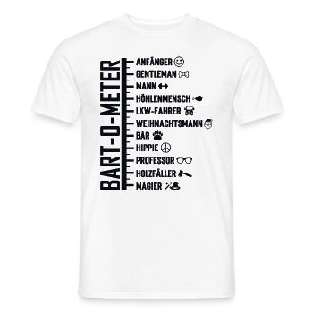 Bart-o-meter Bart Länge Lineal Geschenkidee - Männer T-Shirt - Weiß - Vorne - AI Model Male 178 dark (178cm)