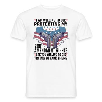 Gun Rights Gun Lover 2nd Change Gun Owners - Men's T-Shirt - white - Front - AI Model Male 178 dark (178cm)