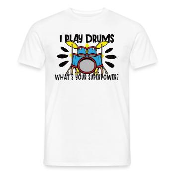 Batteur Batterie Musique Batterie Batterie - T-shirt homme - blanc - Devant - AI Model Male 178 dark (178cm)