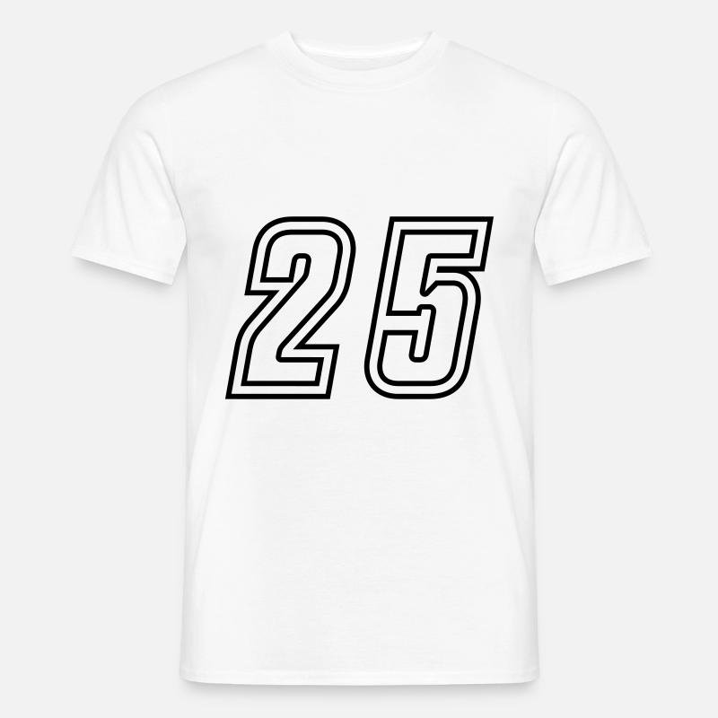25 Zahl nummer - Männer T-Shirt - Weiß