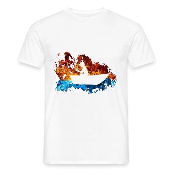 Fisch Rot Blau Feuer Angler Fischer Fischen - Männer T-Shirt - Weiß - Vorne - AI Model Male 178 dark (178cm)