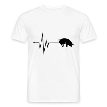 Pig Animal Pulse - Men's T-Shirt - white - Front - AI Model Male 178 dark (178cm)