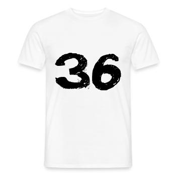 36 Number jersey - Men's T-Shirt - white - Front - AI Model Male 178 dark (178cm)