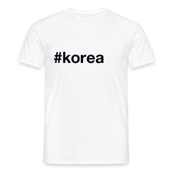 KOREA Hashtag - Men's T-Shirt - white - Front - AI Model Male 178 dark (178cm)