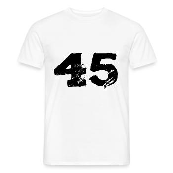 45 Zahl Trikot - Männer T-Shirt - Weiß - Vorne - AI Model Male 178 dark (178cm)