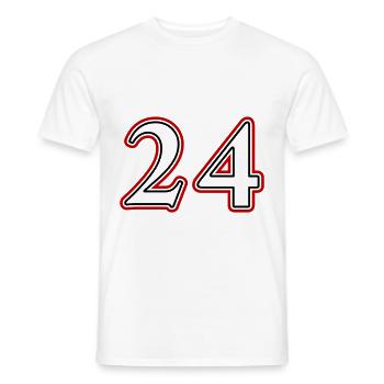 24 Numéro de numéro - T-shirt homme - blanc - Devant - AI Model Male 178 dark (178cm)