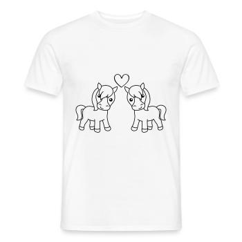 Pferd Comic Tier Paar Liebe - Männer T-Shirt - Weiß - Vorne - AI Model Male 178 dark (178cm)