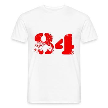 84 number symbol - Men's T-Shirt - white - Front - AI Model Male 178 dark (178cm)