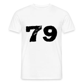 79 Maillot numéro - T-shirt homme - blanc - Devant - AI Model Male 178 dark (178cm)