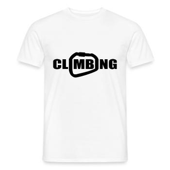 Motif mousqueton pour grimpeurs et alpinistes - T-shirt homme - blanc - Devant - AI Model Male 178 dark (178cm)