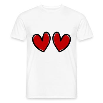 hearts love symbol - Men's T-Shirt - white - Front - AI Model Male 178 dark (178cm)