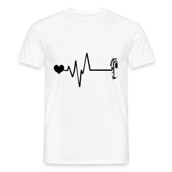 Rasage Pulse Coeur Amour - T-shirt homme - blanc - Devant - AI Model Male 178 dark (178cm)