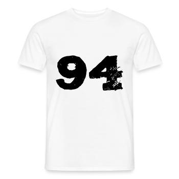 94 Maillot numéro - T-shirt homme - blanc - Devant - AI Model Male 178 dark (178cm)