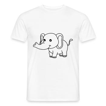 Elephant Comic - Men's T-Shirt - white - Front - AI Model Male 178 dark (178cm)