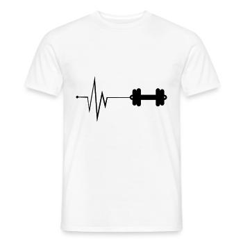 Hantel Puls fitness - Männer T-Shirt - Weiß - Vorne - AI Model Male 178 dark (178cm)