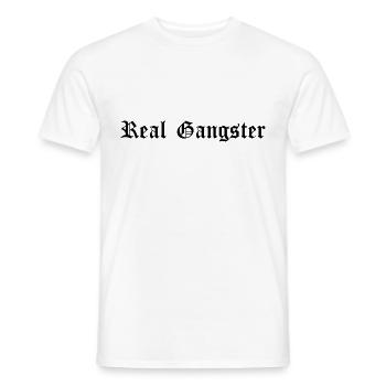 Real Gangster - Men's T-Shirt - white - Front - AI Model Male 178 dark (178cm)