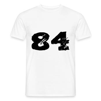 84 Maillot numéro - T-shirt homme - blanc - Devant - AI Model Male 178 dark (178cm)