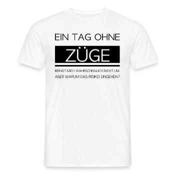 Modelleisenbahn Dampflok Modellbau Zug Lok Spruch - Männer T-Shirt - Weiß - Vorne - AI Model Male 178 dark (178cm)