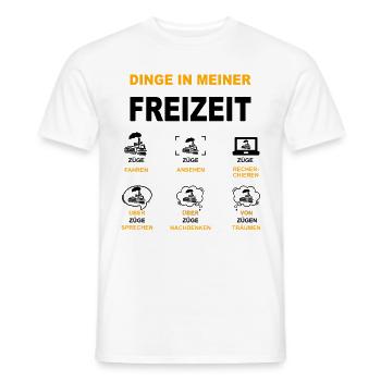 Modelleisenbahn Dampflok Modellbau Zug Lok Spruch - Männer T-Shirt - Weiß - Vorne - AI Model Male 178 dark (178cm)