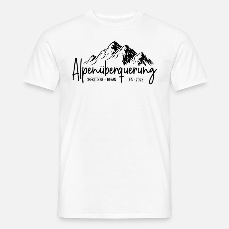 Oberstdorf - Meran / Alpenüberquerung 2025 E5 - Männer T-Shirt - Weiß