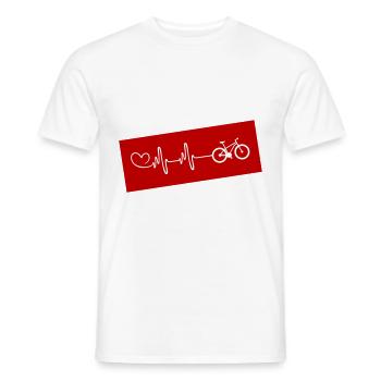 Bicycle pulse heartbeat - Men's T-Shirt - white - Front - AI Model Male 178 dark (178cm)