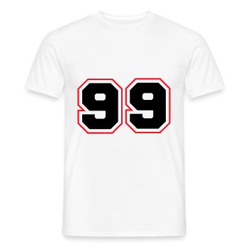 99 Number Symbol - Men's T-Shirt - white - Front - AI Model Male 178 dark (178cm)