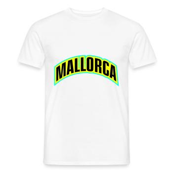 Mallorca Schrift - Männer T-Shirt - Weiß - Vorne - AI Model Male 178 dark (178cm)
