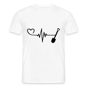 Schaufel Puls Herz Liebe - Männer T-Shirt - Weiß - Vorne - AI Model Male 178 dark (178cm)