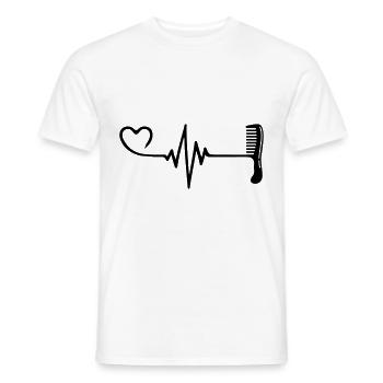 Kamm Friseur Puls Herz Liebe - Männer T-Shirt - Weiß - Vorne - AI Model Male 178 dark (178cm)