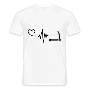 E-scooter pulse heart love - Men's T-Shirt - white - Front - AI Model Male 178 dark (178cm)