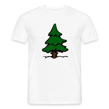 Sapin vert pour Noël dans les bois - T-shirt homme - blanc - Devant - AI Model Male 178 dark (178cm)