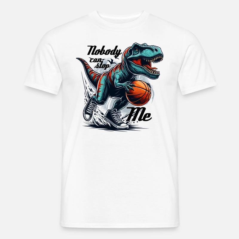 Basketball T-Rex Geschenk - Männer T-Shirt - Weiß