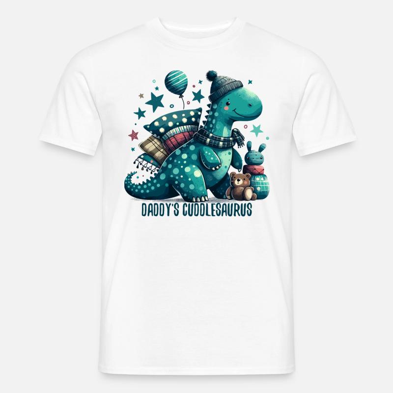 Daddy's Cuddlesaurus Cuddle Dinosaur Gift - Men’s T-shirt - white