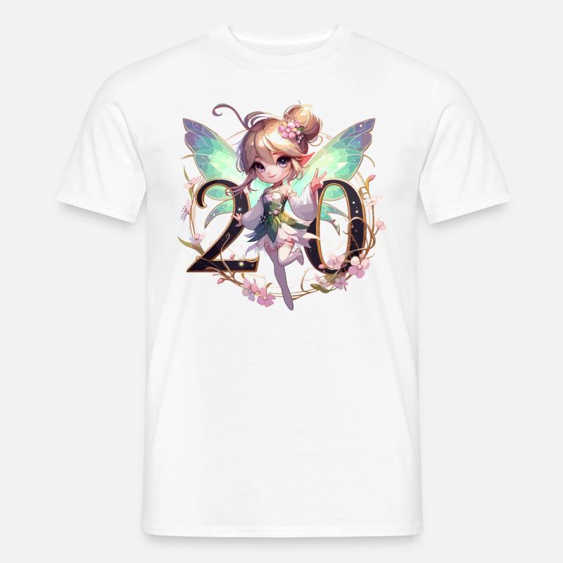 20 år med Fairy Elfe Design - Mænd T-shirt - hvid