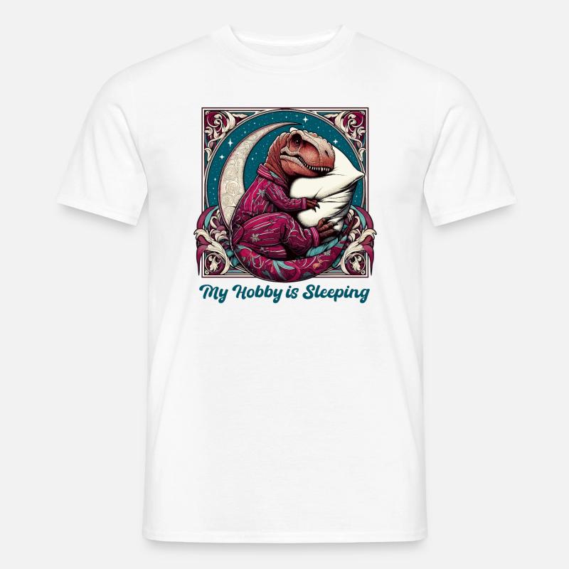 T-Rex Sleeping Hobby Gift - Men's T-shirt - white