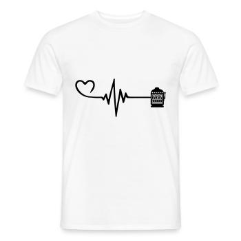 Slot Pulse Heart Love Casino - Men's T-Shirt - white - Front - AI Model Male 178 dark (178cm)
