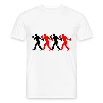 Silhouette de l’équipe de la soirée arrosée - T-shirt homme - blanc - Devant - AI Model Male 178 dark (178cm)