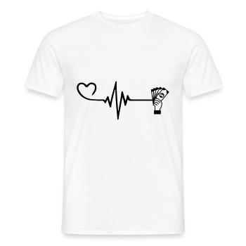 Argent Pulse Cœur - T-shirt homme - blanc - Devant - AI Model Male 178 dark (178cm)