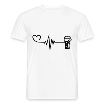Bier Puls Herz Liebe - Männer T-Shirt - Weiß - Vorne - AI Model Male 178 dark (178cm)