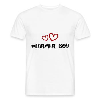 Fermier garçon coeur amour - T-shirt homme - blanc - Devant - AI Model Male 178 dark (178cm)