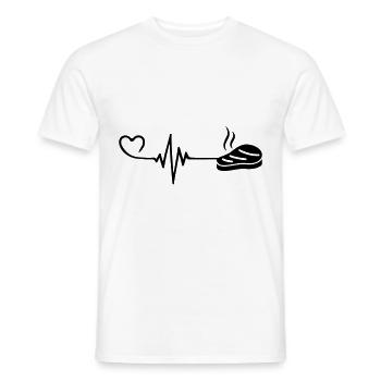 Steak Herzschlag Puls - Männer T-Shirt - Weiß - Vorne - AI Model Male 178 dark (178cm)