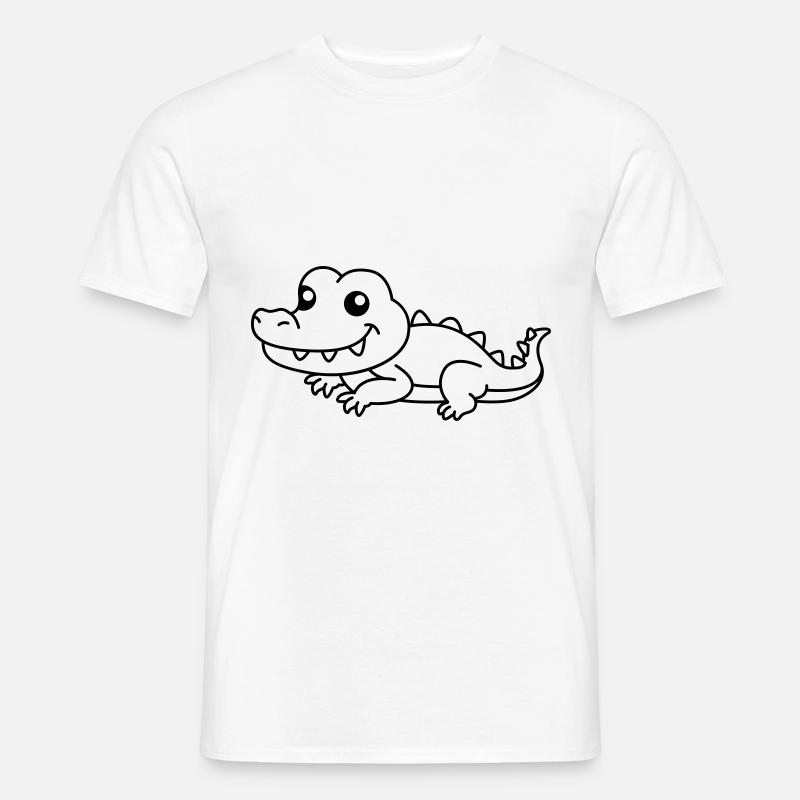 Alligator Comic Tier - Männer T-Shirt - Weiß