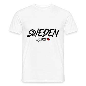 Suède 2024 Coeur - T-shirt homme - blanc - Devant - AI Model Male 178 dark (178cm)